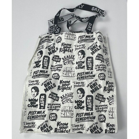 Shopping Tote Lot 2 Reusable Market Shopper Bags Dual Strap Carryall Oatly 14x12 - Picture 6 of 7